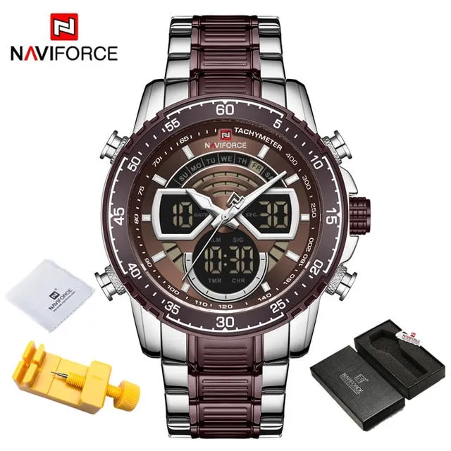 NAVIFORCE Dual Display Waterproof Luxury Men's Watch