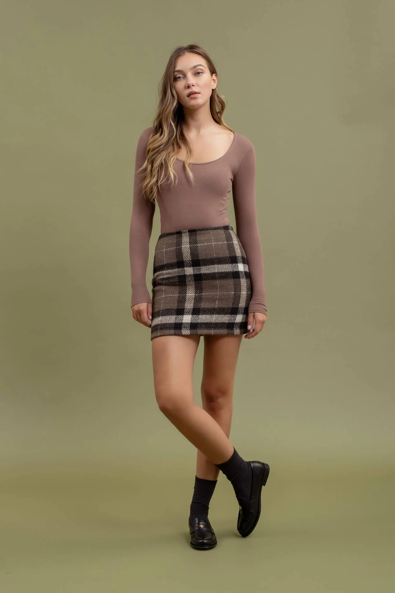 PLAID MINI SKIRT