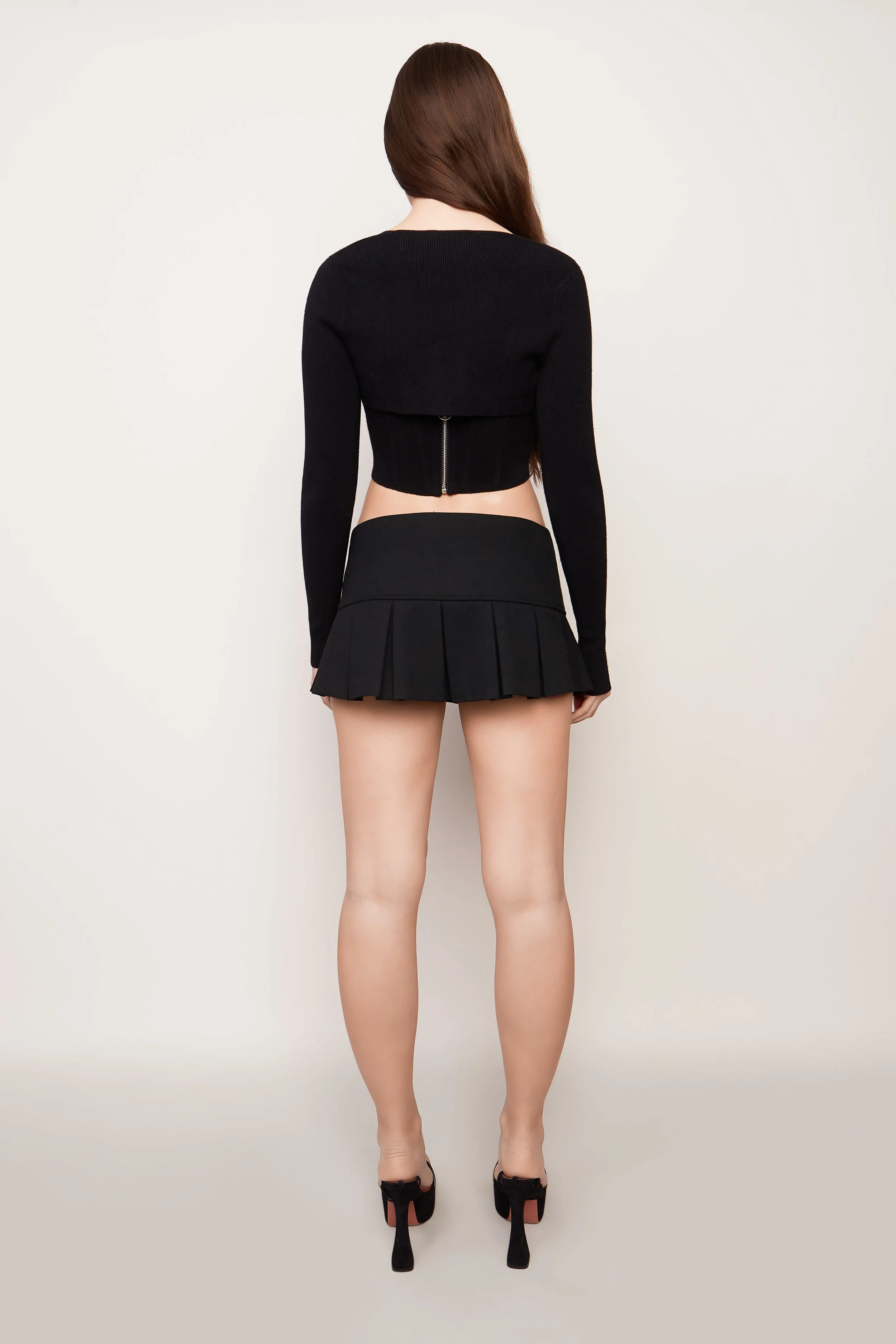 Pleated Micro Mini Skirt