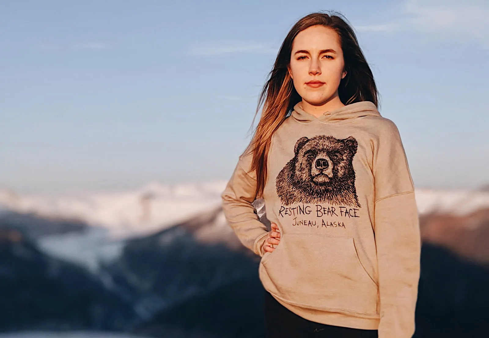 Resting Bear Face Hoodie - Unisex