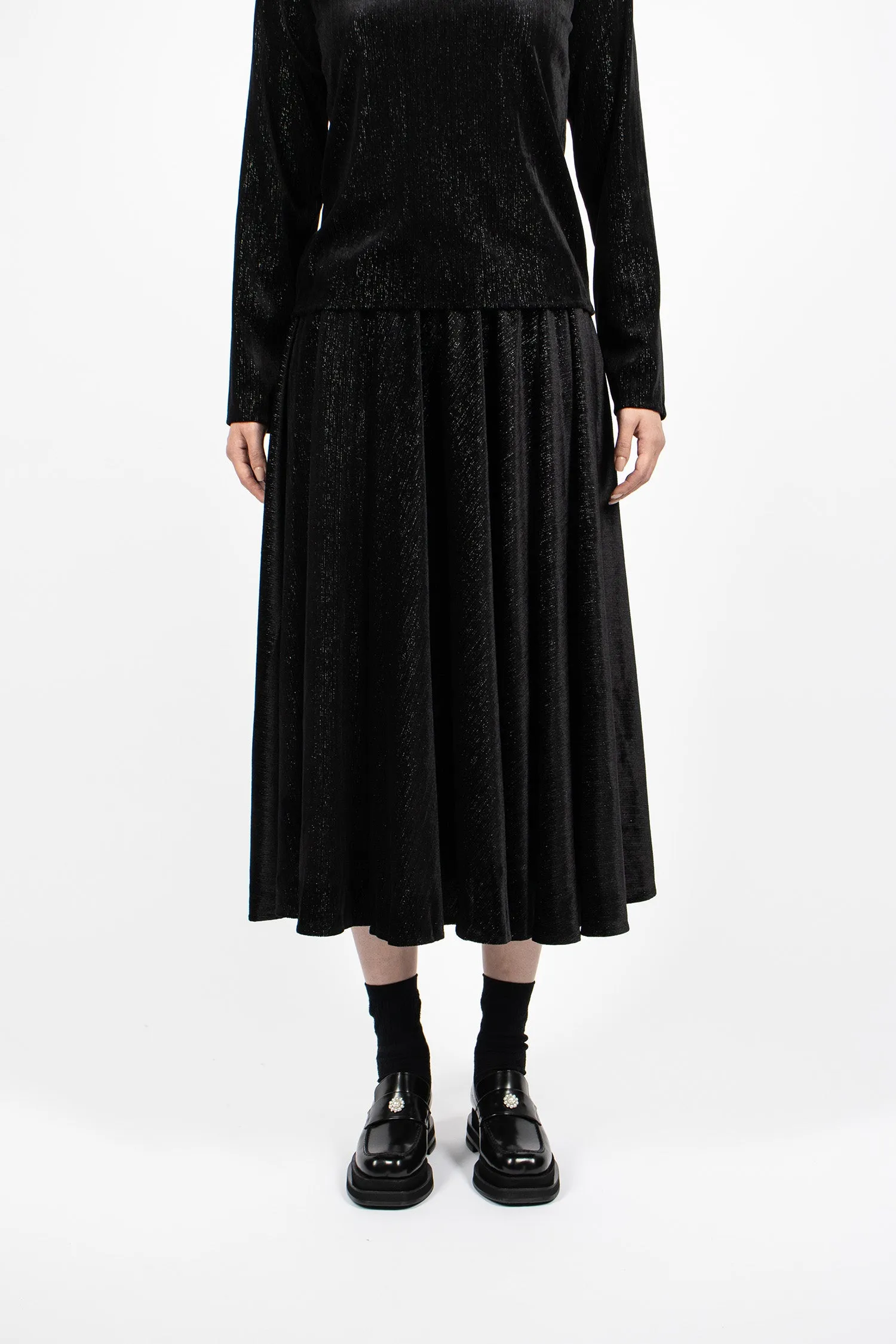 Round Skirt Black Lurex