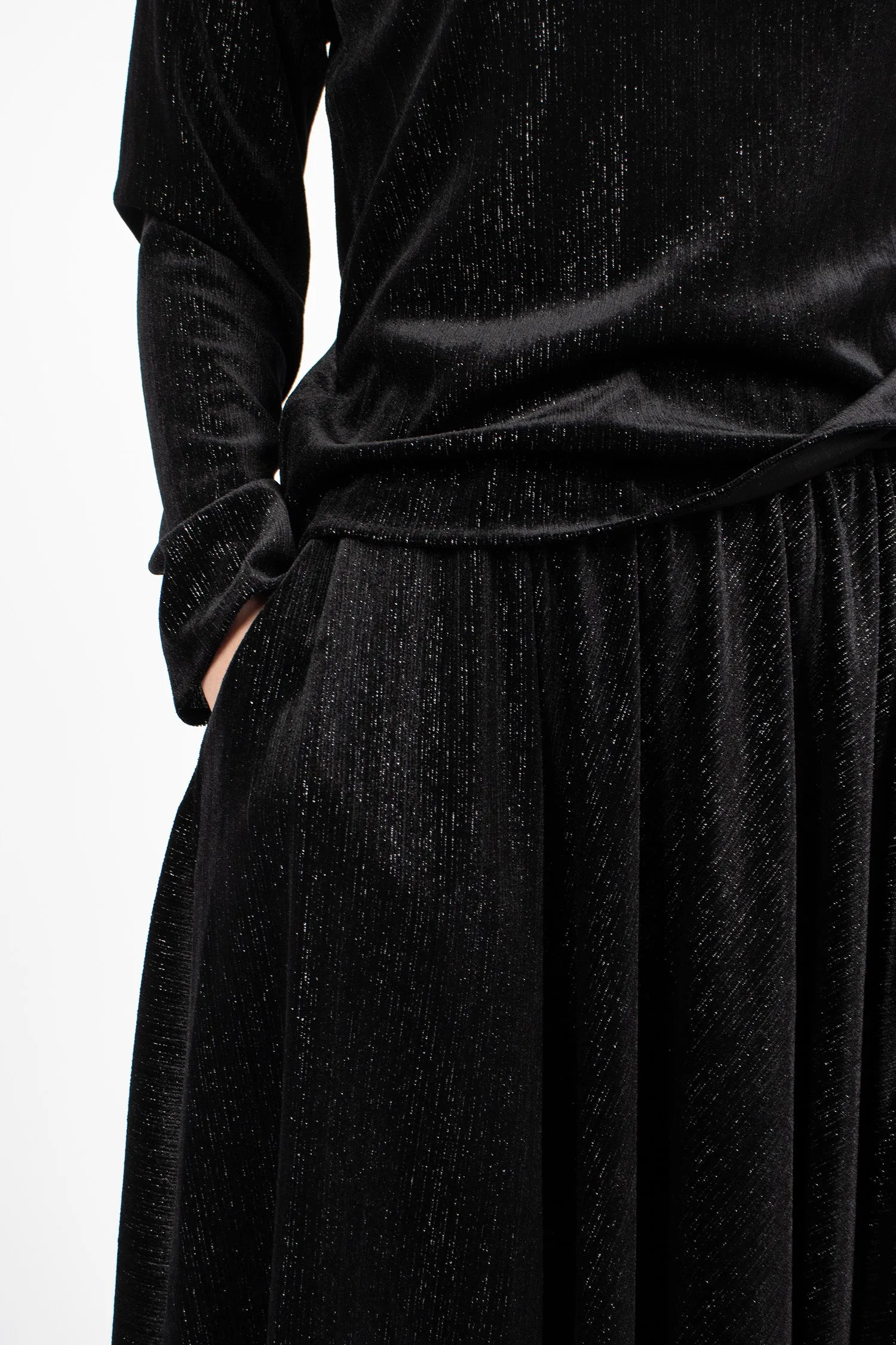 Round Skirt Black Lurex