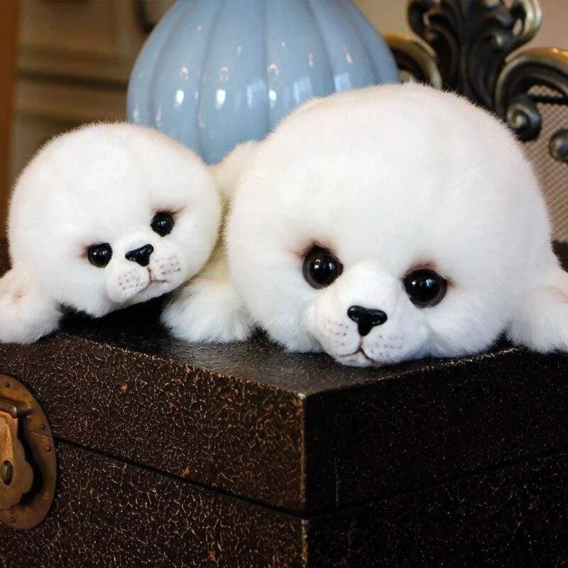 Soft Cute Seals Plush Toy Sea World Animal Sea Lion Plush Stuffed Doll Big Eyes Baby Birthday Gift for Kids Girls