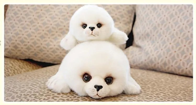 Soft Cute Seals Plush Toy Sea World Animal Sea Lion Plush Stuffed Doll Big Eyes Baby Birthday Gift for Kids Girls