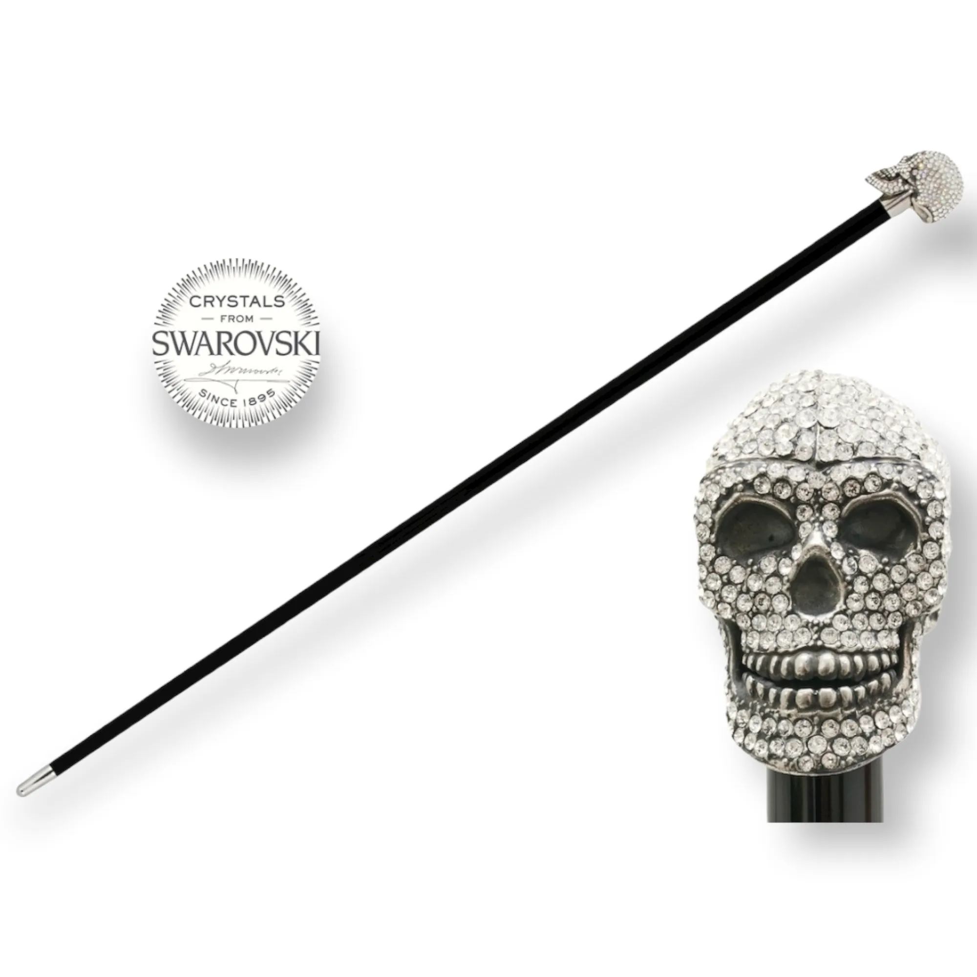 SWAROVSKI CRYSTAL LUXURY SKULL WALKING STICKS