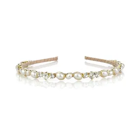 THIN PEARL & CRYSTAL HAIRBAND