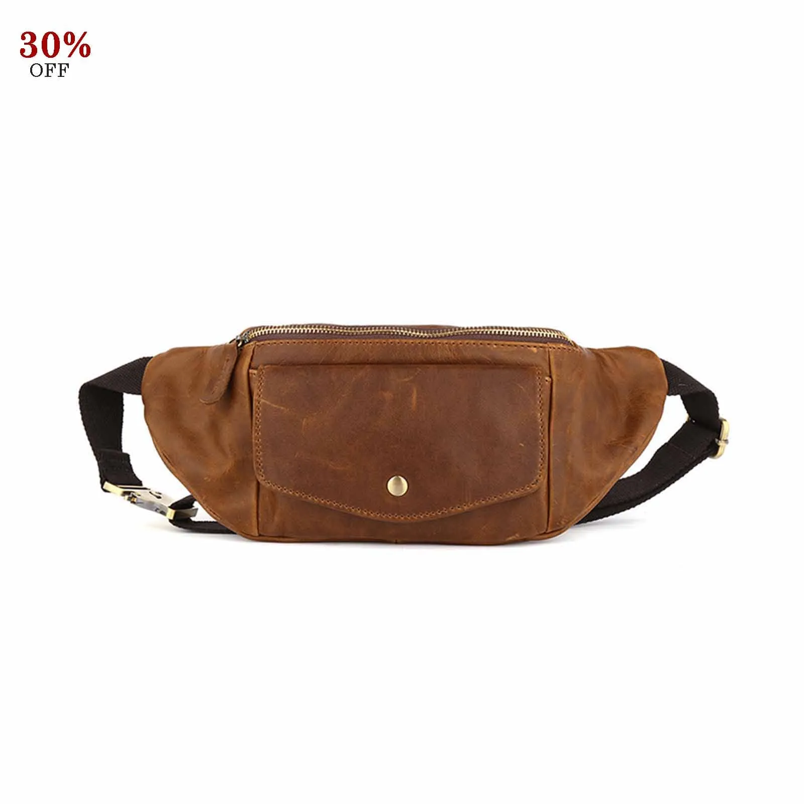 Vintage Leather Belt Bag For Women