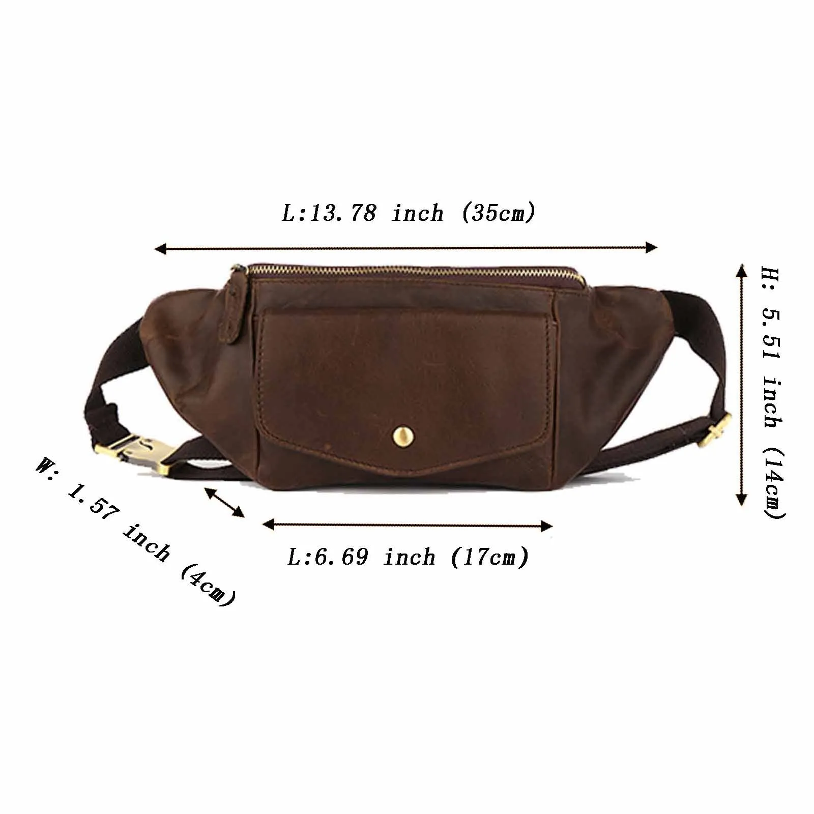 Vintage Leather Belt Bag For Women