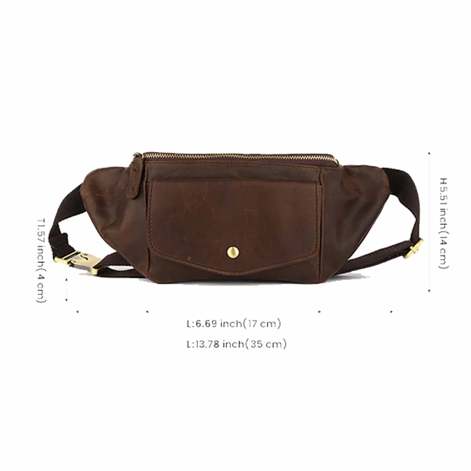 Vintage Leather Belt Bag For Women