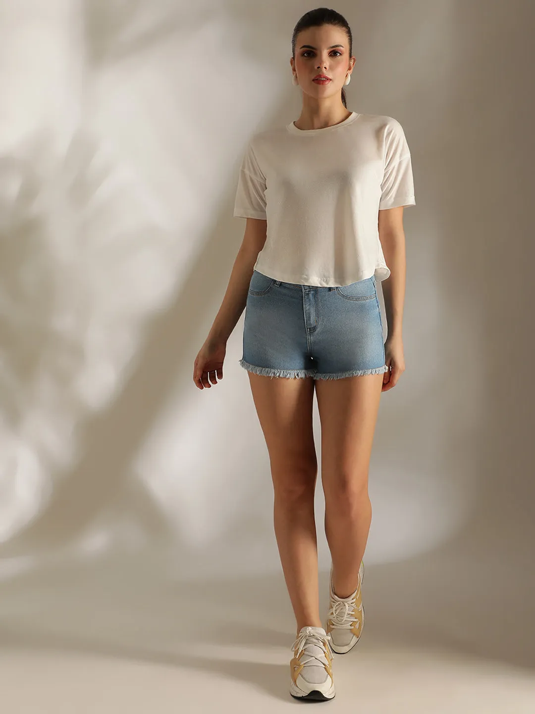 Women Blue Denim Shorts