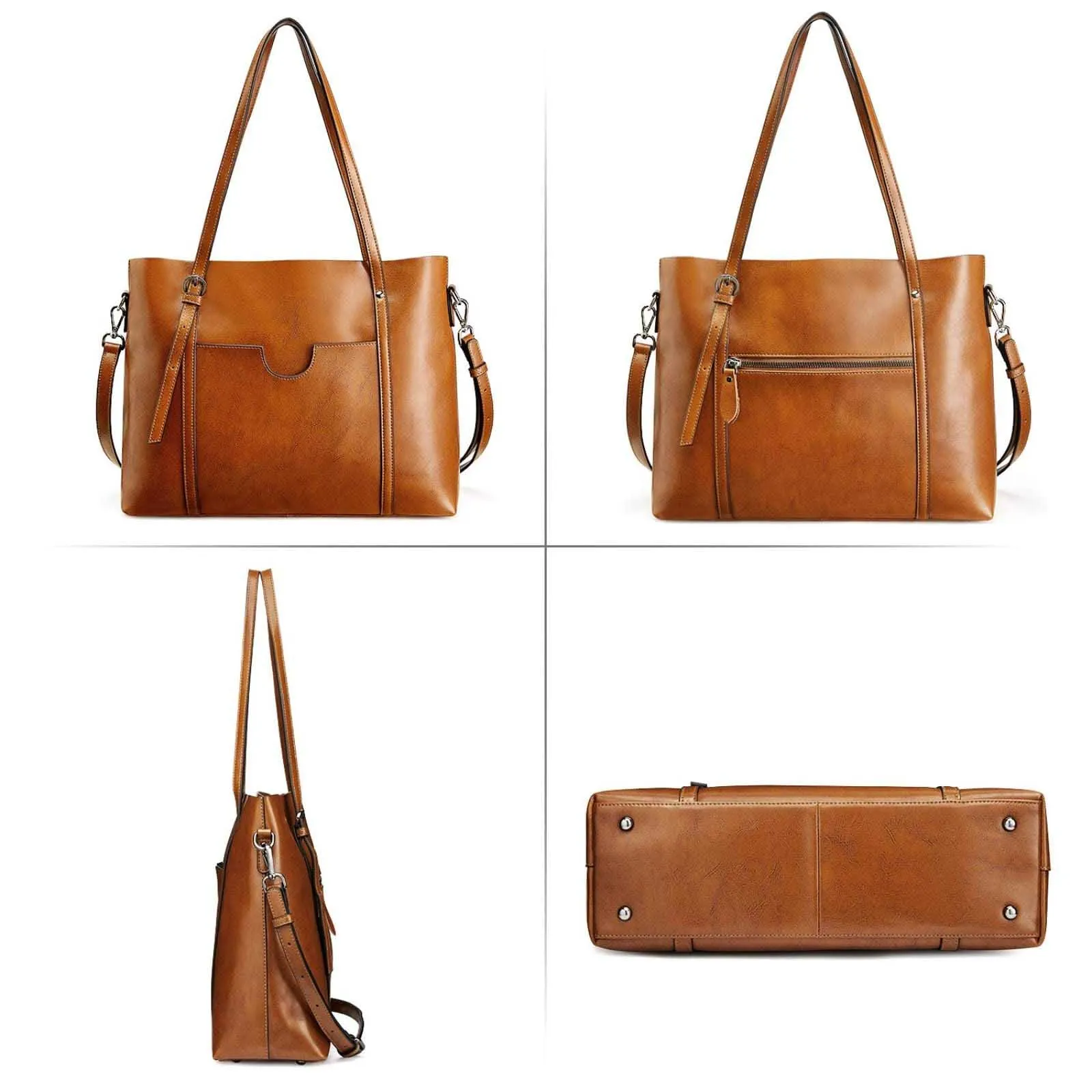 Women Genuine Leather Daily Work Tote