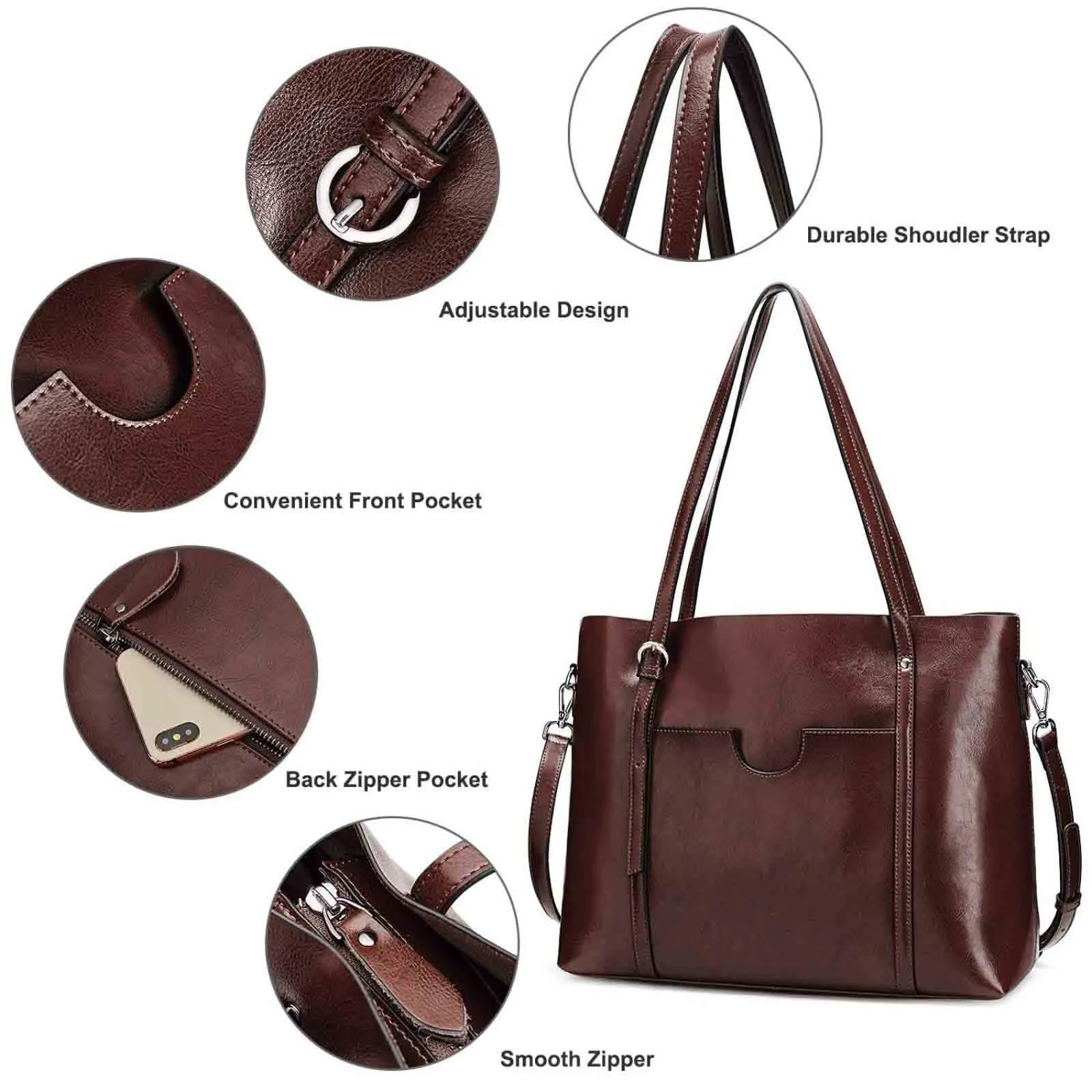 Women Genuine Leather Daily Work Tote