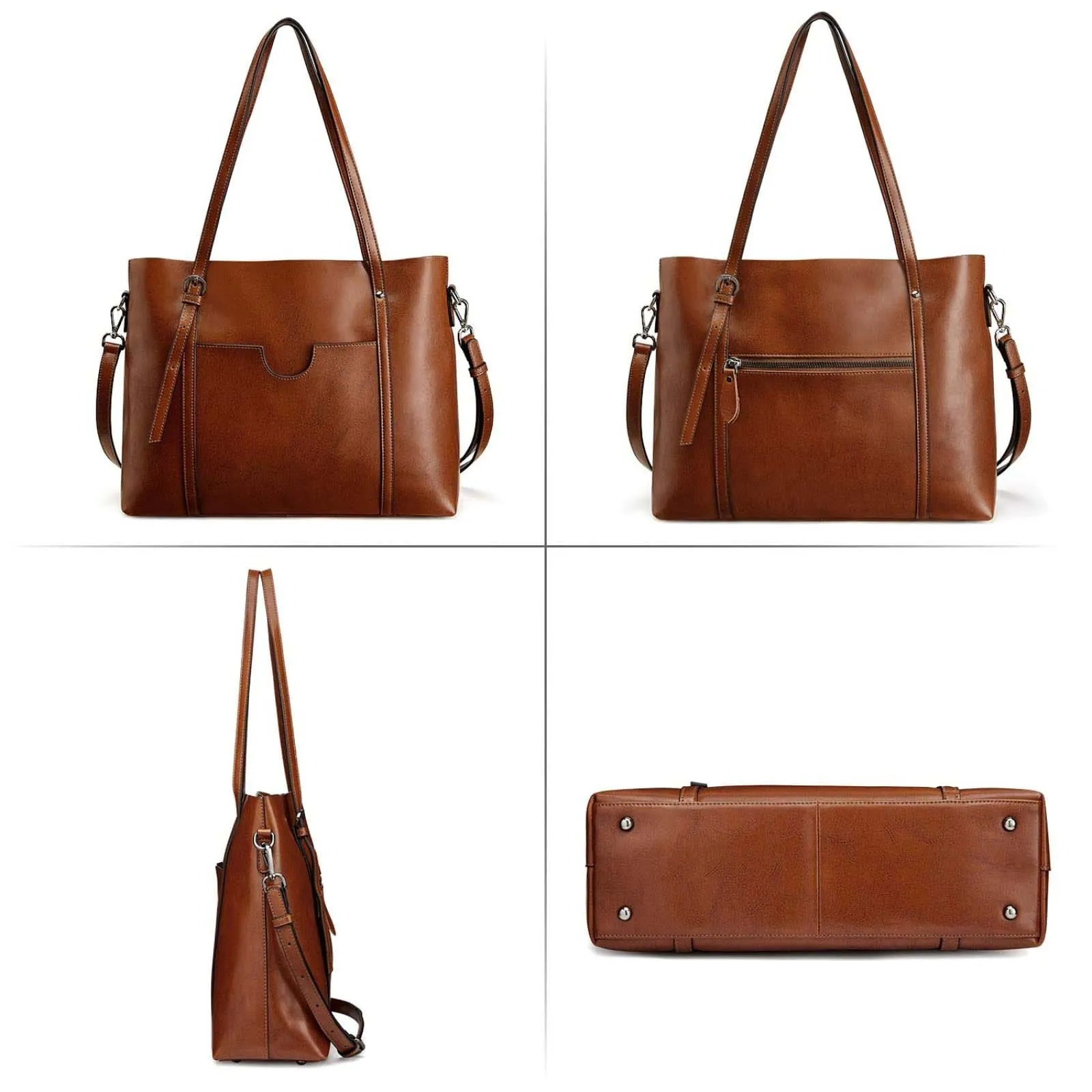 Women Genuine Leather Daily Work Tote