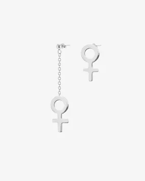 Women Unite mixed earrings silver