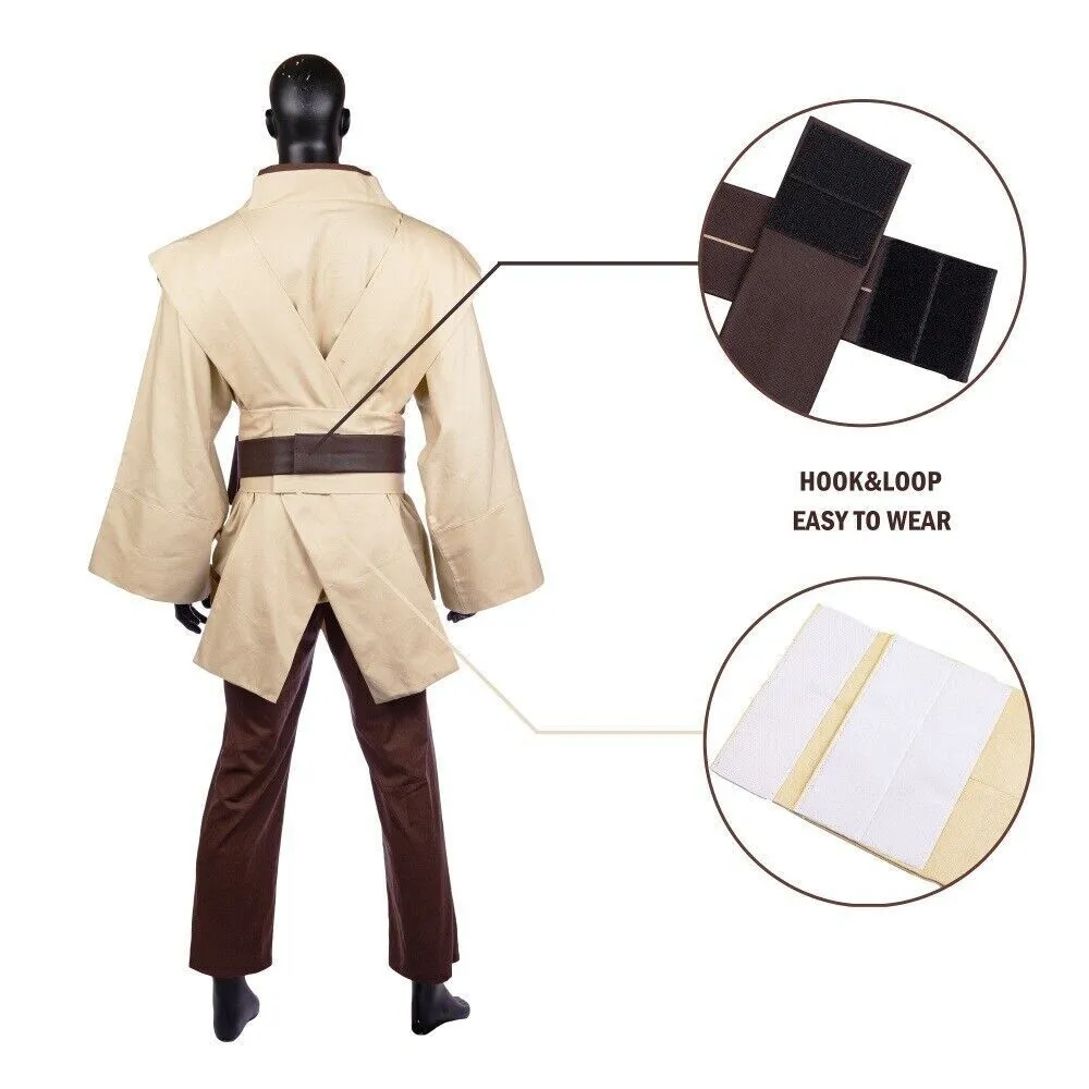 Xcoser Star Wars Jedi Knight Obi-Wan Kenobi Cosplay Costume Cloak Suits Hoodies Uniforms Adult Halloween Christmas